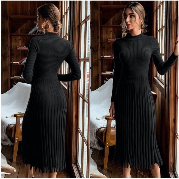 Fall Ribbed Knit Sweater Dress - Picture 12 of 16